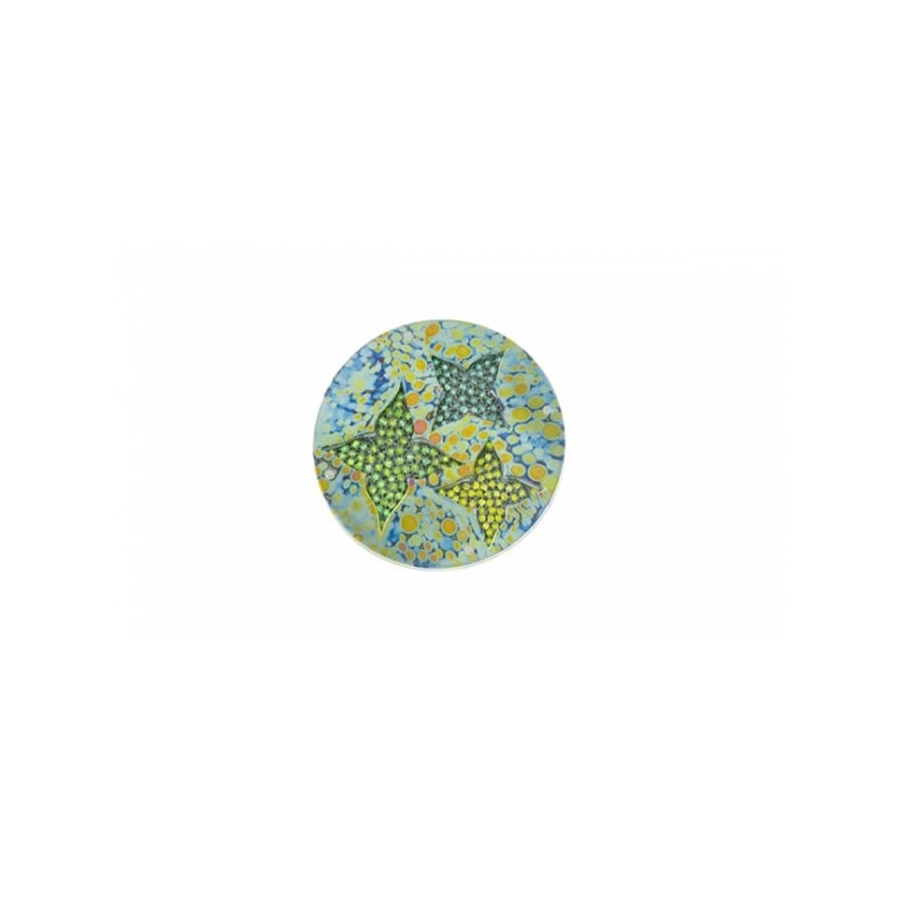"DESPINA" TITANIUM BROOCH WITH SILVER AND YELLOW-GREEN-BLUE DIAMONDS