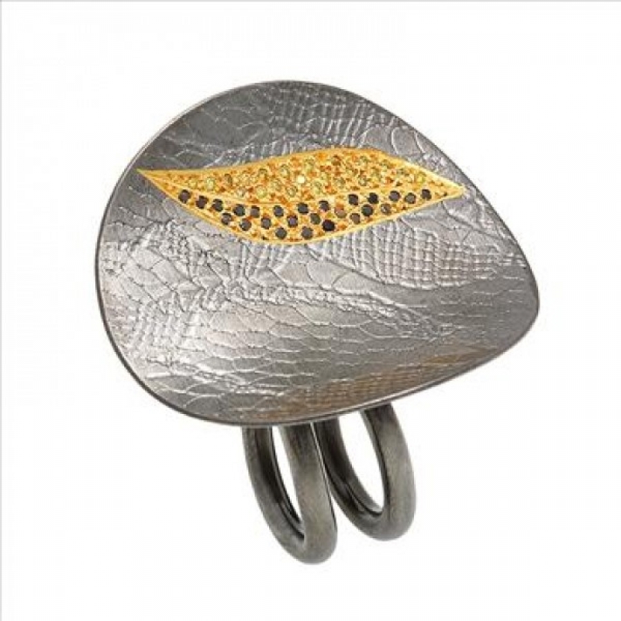 Silver Ring "LACE" With Diamonds