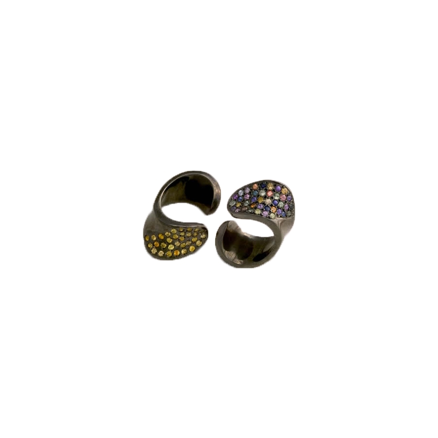 RIVER (SILVER RING YELLOW SAPHIRES/SILVER RING MULTI COLOUR SAPHIRES)