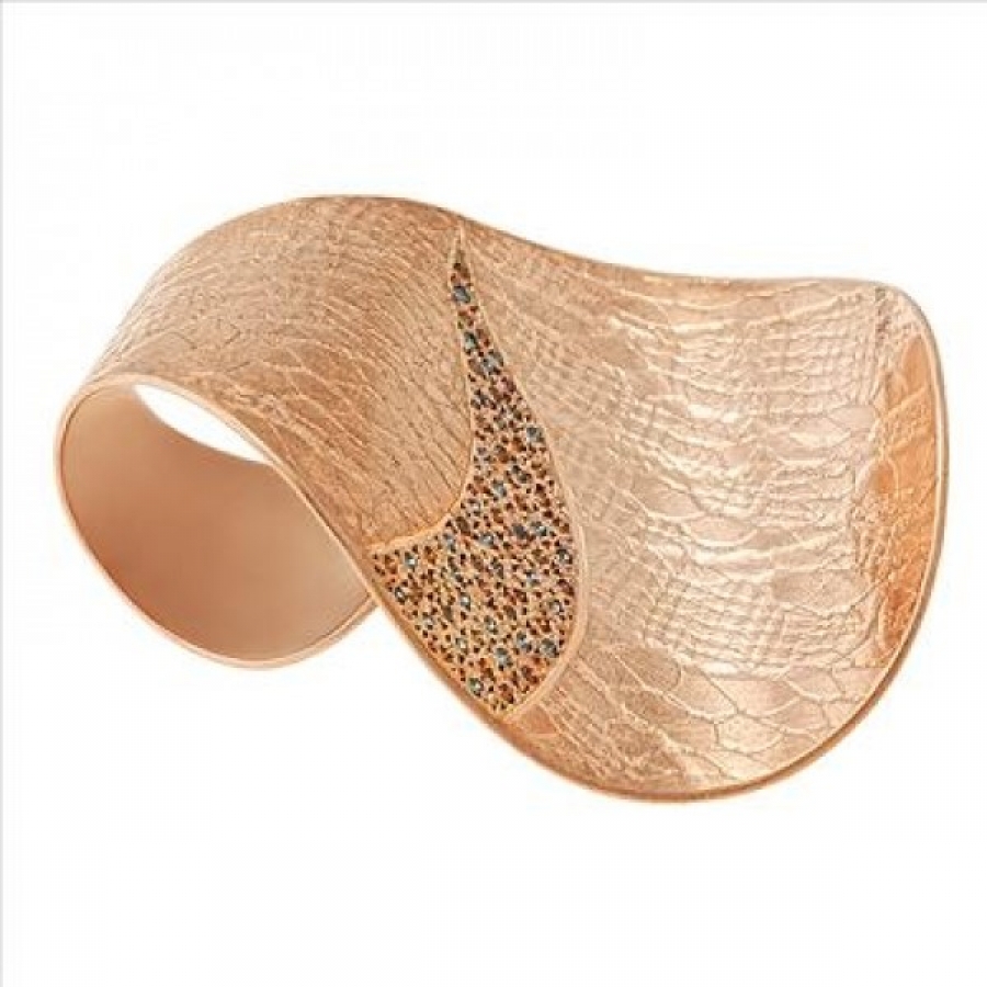 Silver Ring "Cathy Curve" With Diamonds