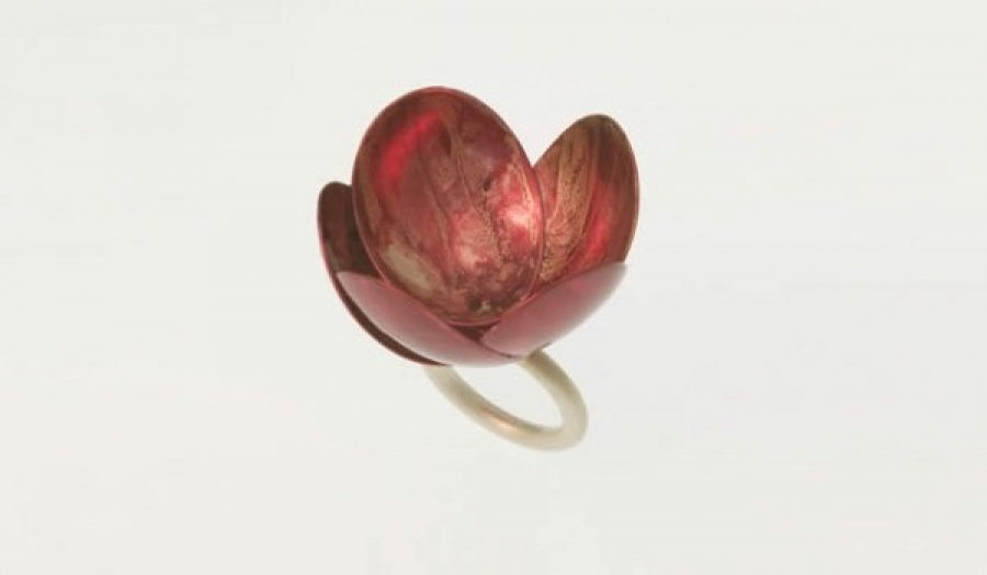 BEAUTY FLOWER ( SILVER - COLD ENAMEL 4 )