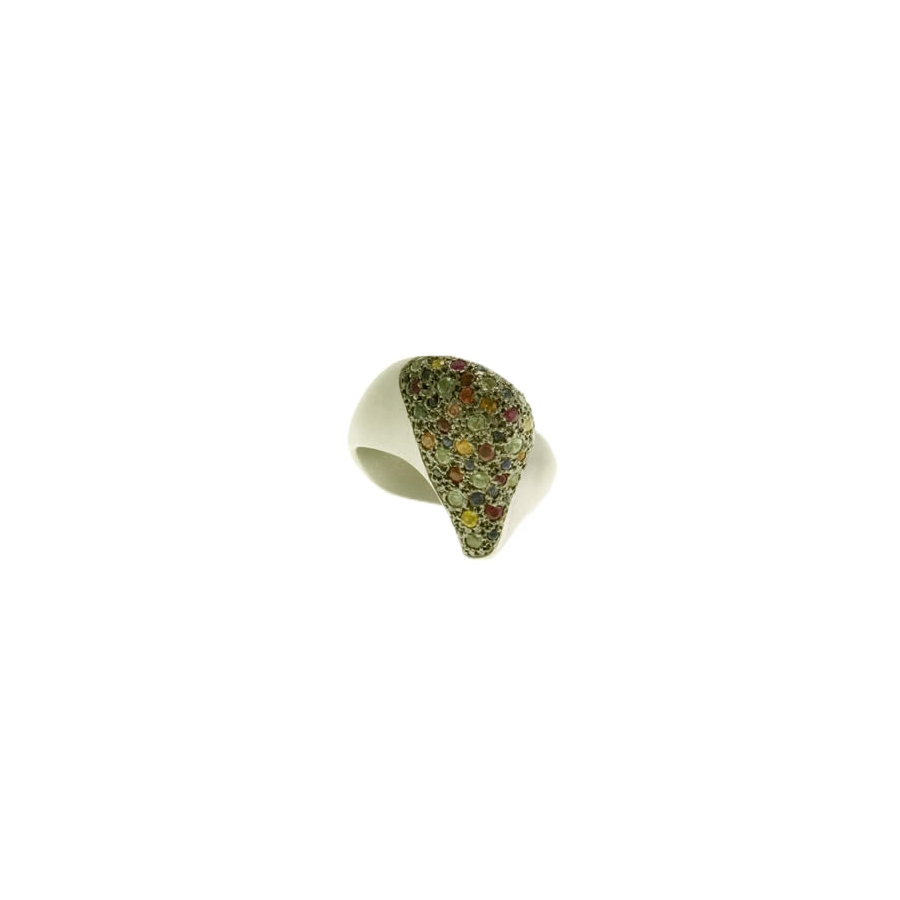 HEART (SILVER RING MULTI COLOUR SAPHIRES)
