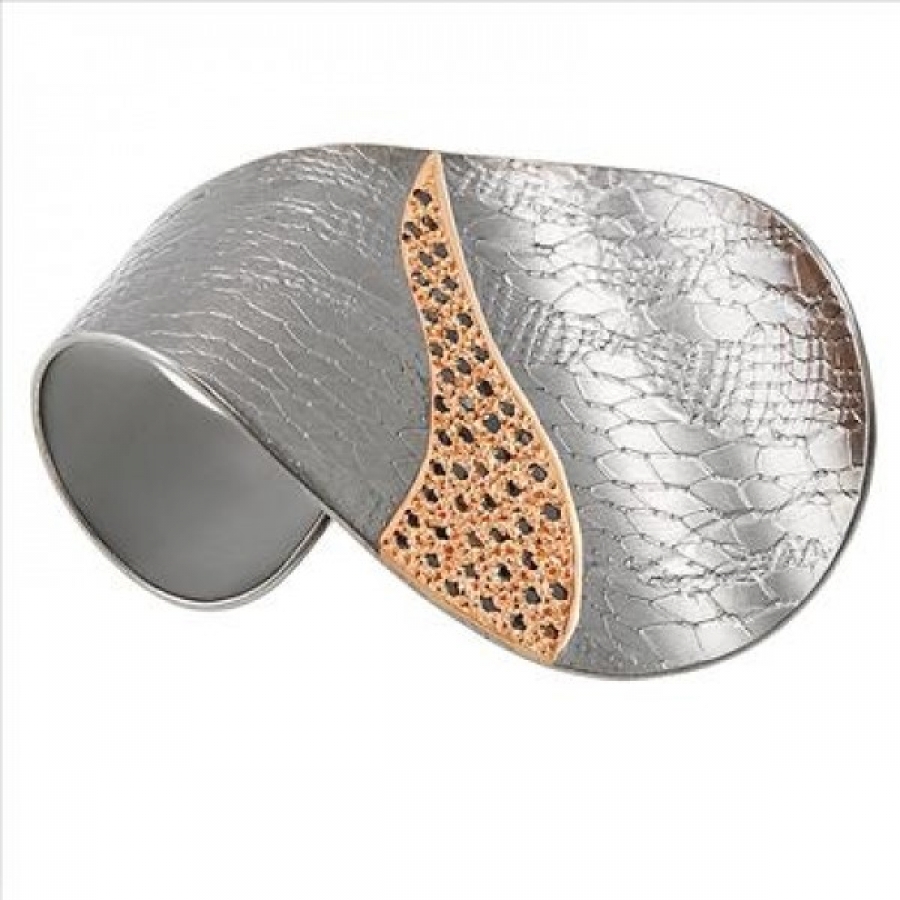 Silver Ring "Cathy Curve" With Diamonds